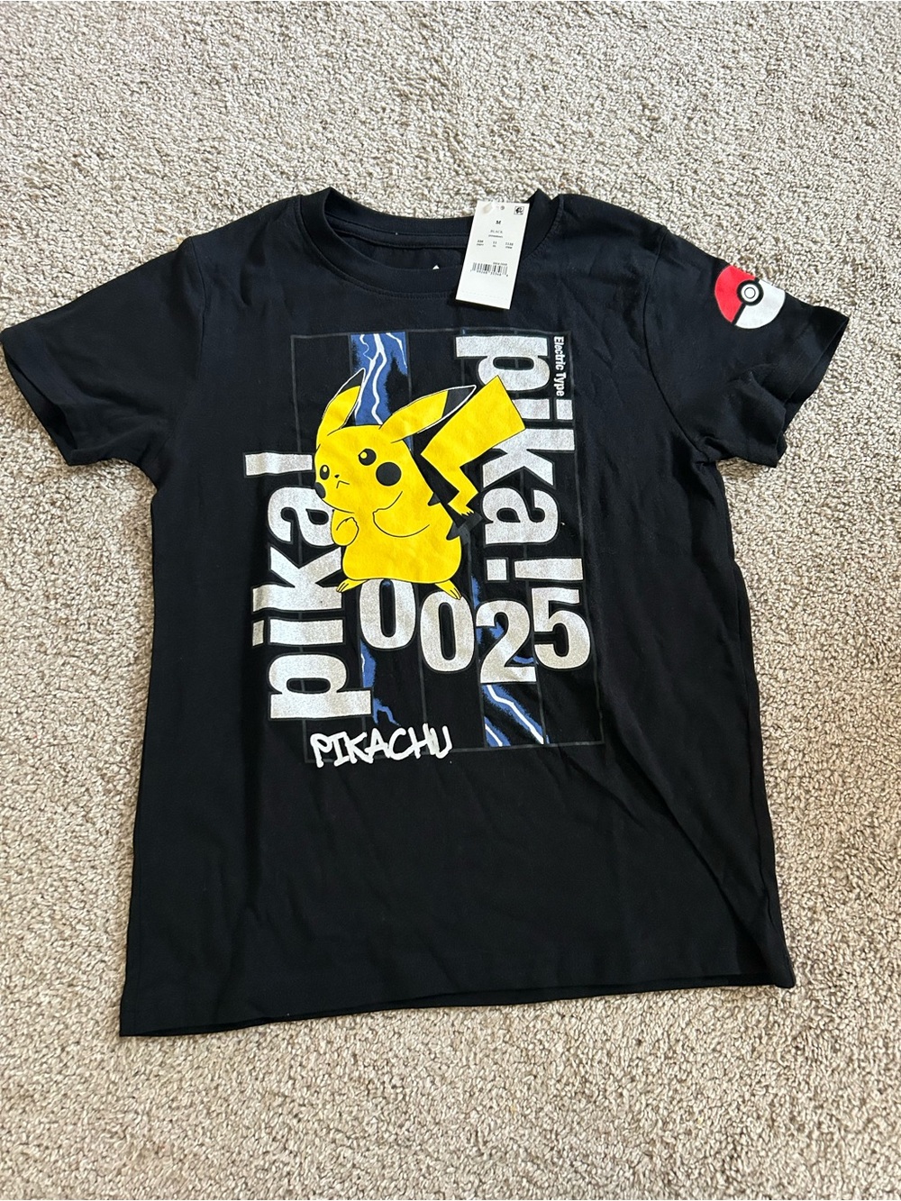 Pokemon Medium Pikachu Electric Type T-Shirt NWT